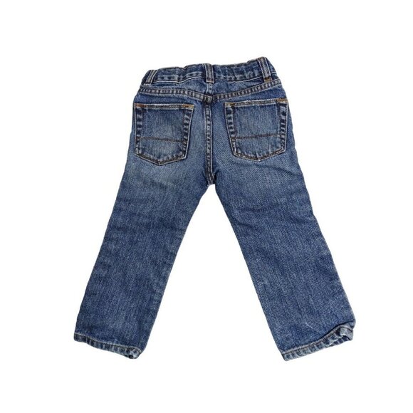 J Crew Crewcuts Toddler Blue Jeans 18 Months Adjustable Waist Distressed Wash - Picture 2 of 3